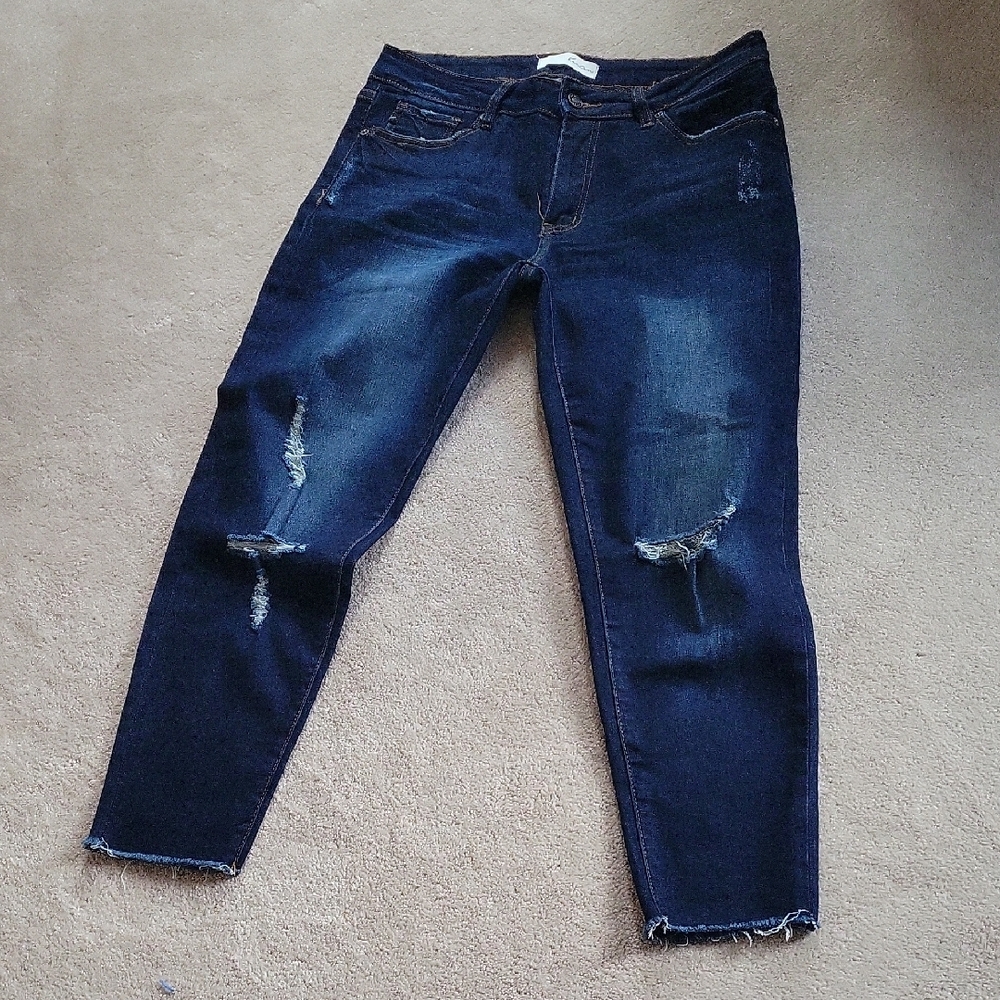 Women's Distressed Blue Jeans